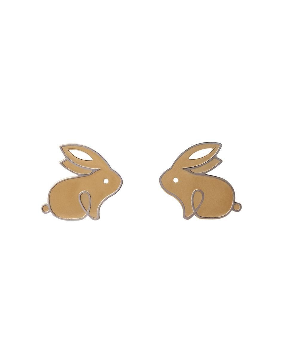 Broqueles de conejo Exclusiva de oro amarillo con acabado espejo Broqueles de conejo Exclusiva de oro amarillo con acabado espejo