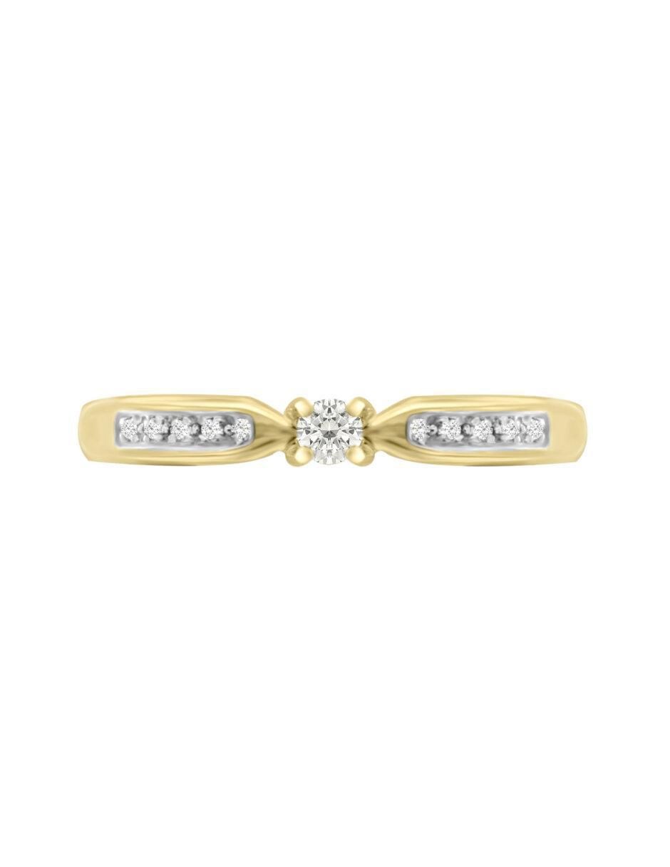 Solitario de oro 14 k Atira diamante