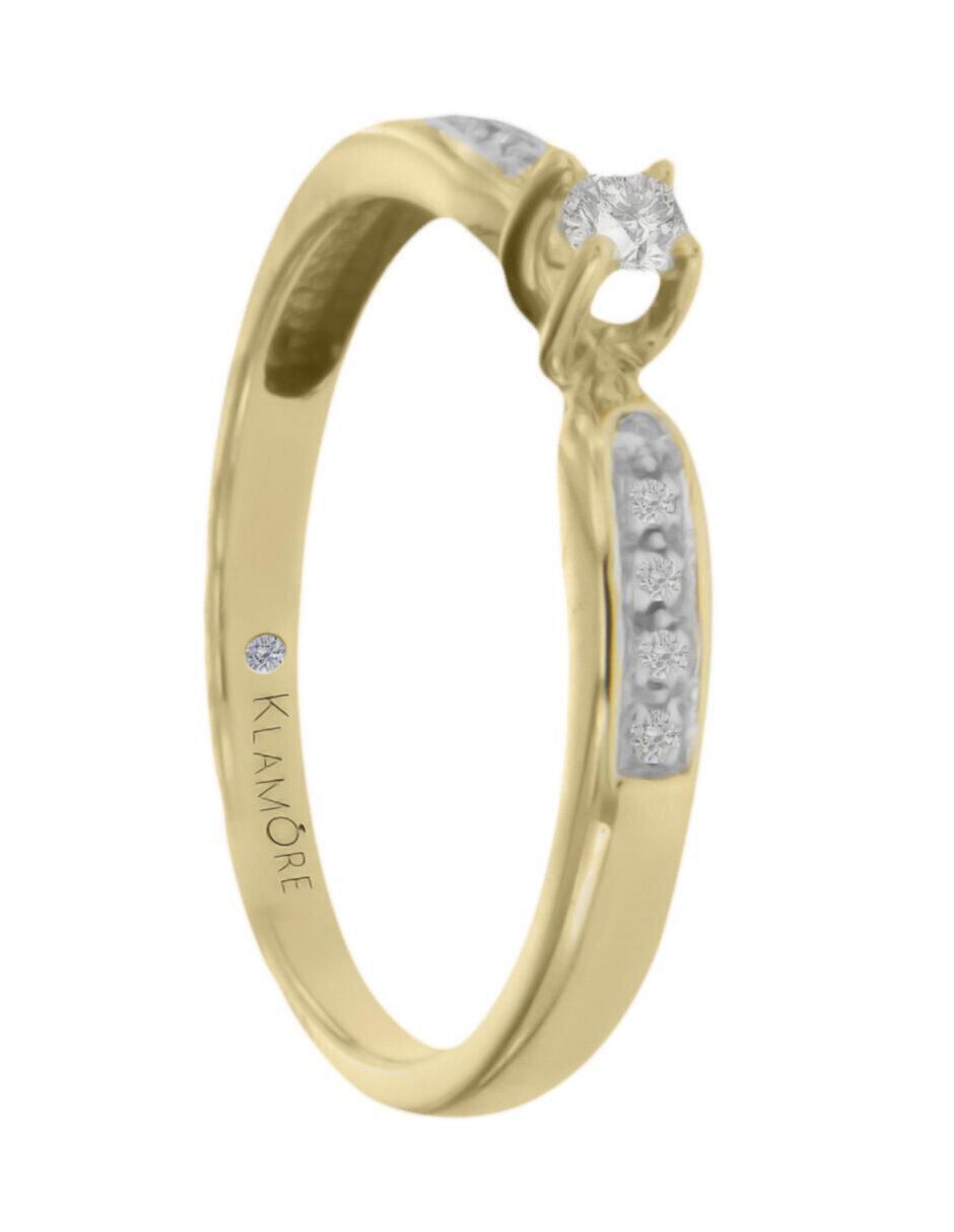 Solitario "de" oro 14 k klamore diamante
