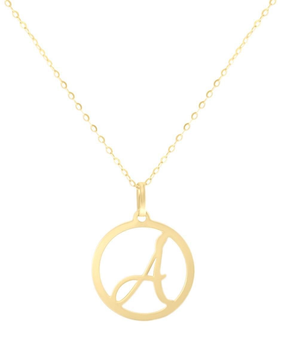 Colgante Y Dije redondo kissita de oro amarillo 14 K