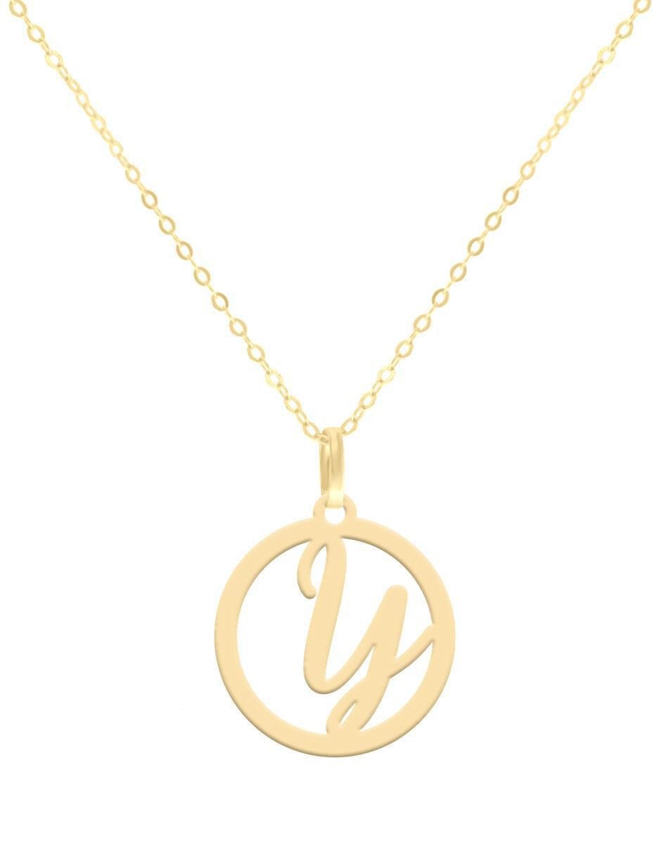 Colgante Y Dije redondo kissita de oro amarillo 14 K Colgante Y Dije redondo kissita de oro amarillo 14 K