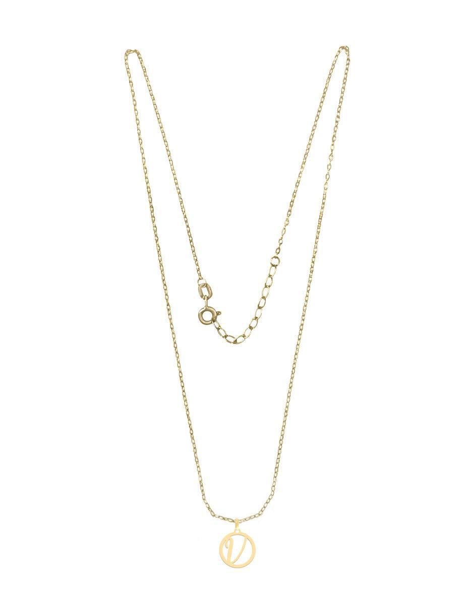 Colgante Y Dije redondo kissita de oro amarillo 14 K