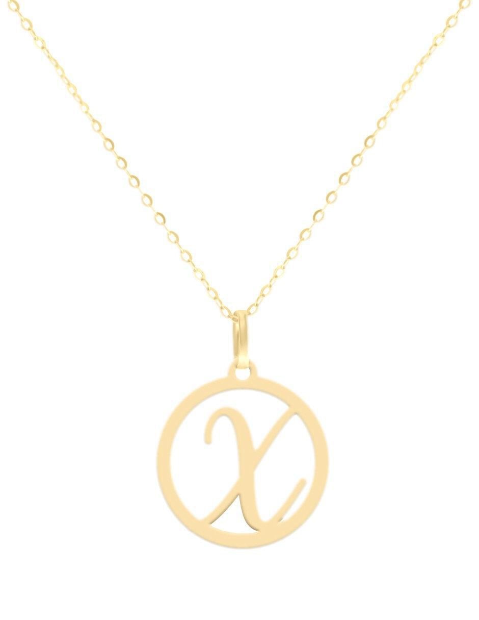 Colgante Y Dije redondo kissita de oro amarillo 14 K