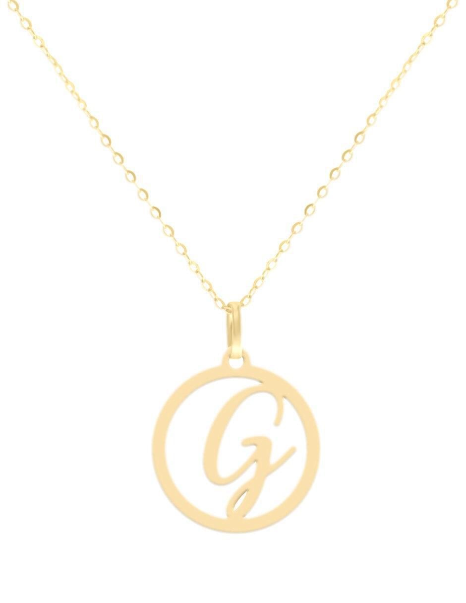 Colgante Y Dije redondo kissita de oro amarillo 14 K
