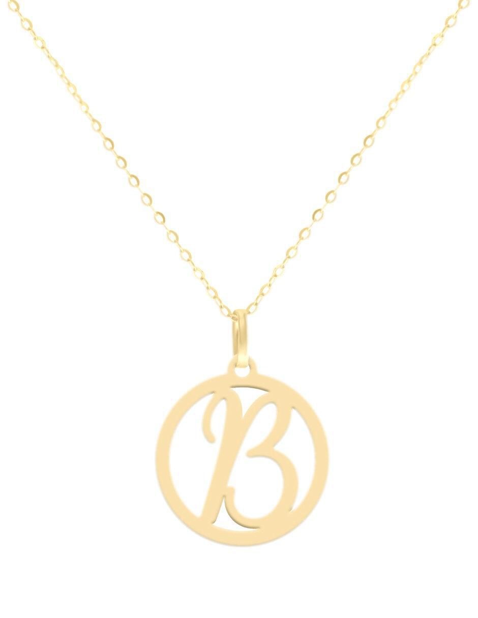 Colgante Y Dije redondo kissita de oro amarillo 14 K