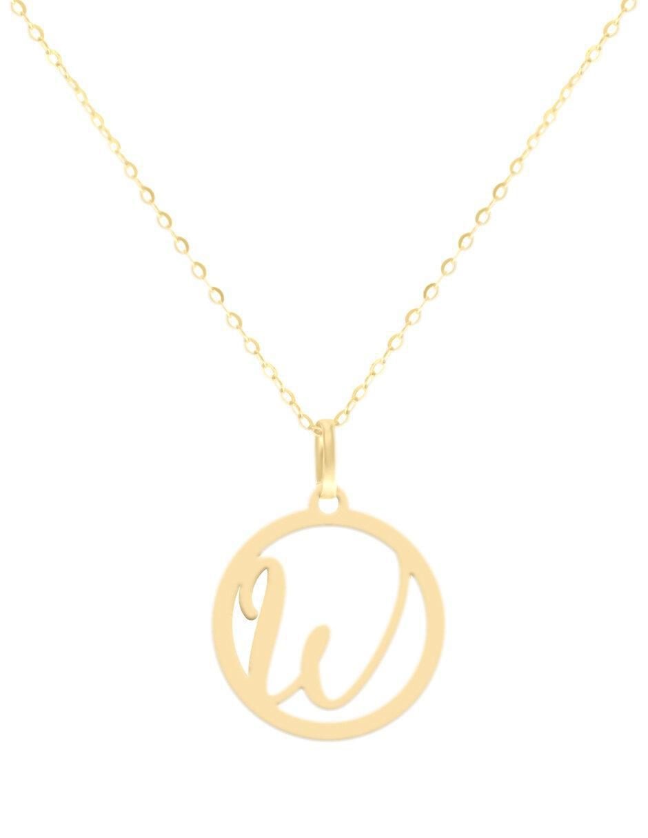Colgante Y Dije redondo kissita de oro amarillo 14 K