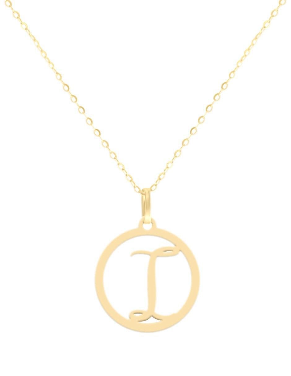 Colgante Y Dije redondo kissita de oro amarillo 14 K