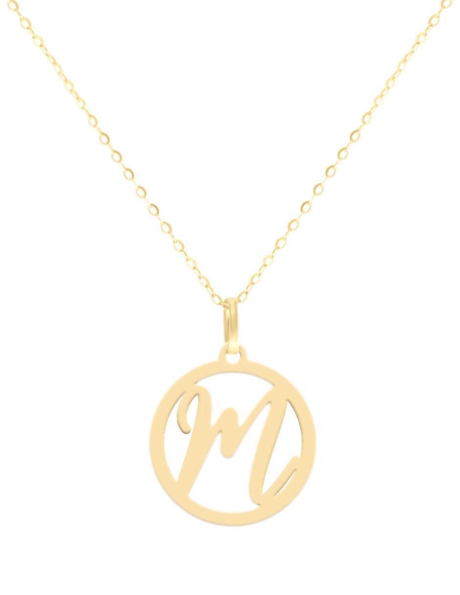 Colgante Y Dije redondo kissita de oro amarillo 14 K
