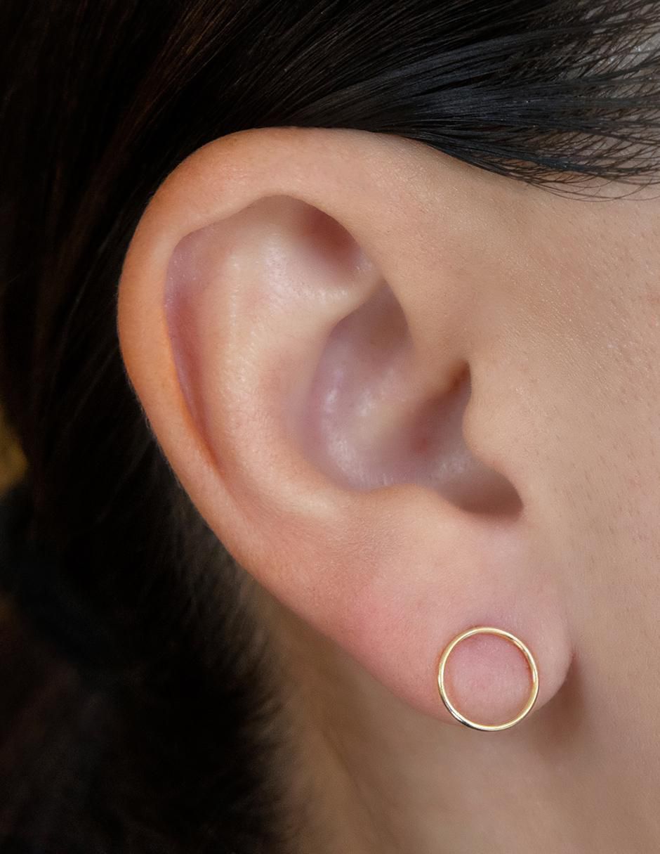 Broqueles circulares Exclusiva de oro amarillo con acabado espejo 4