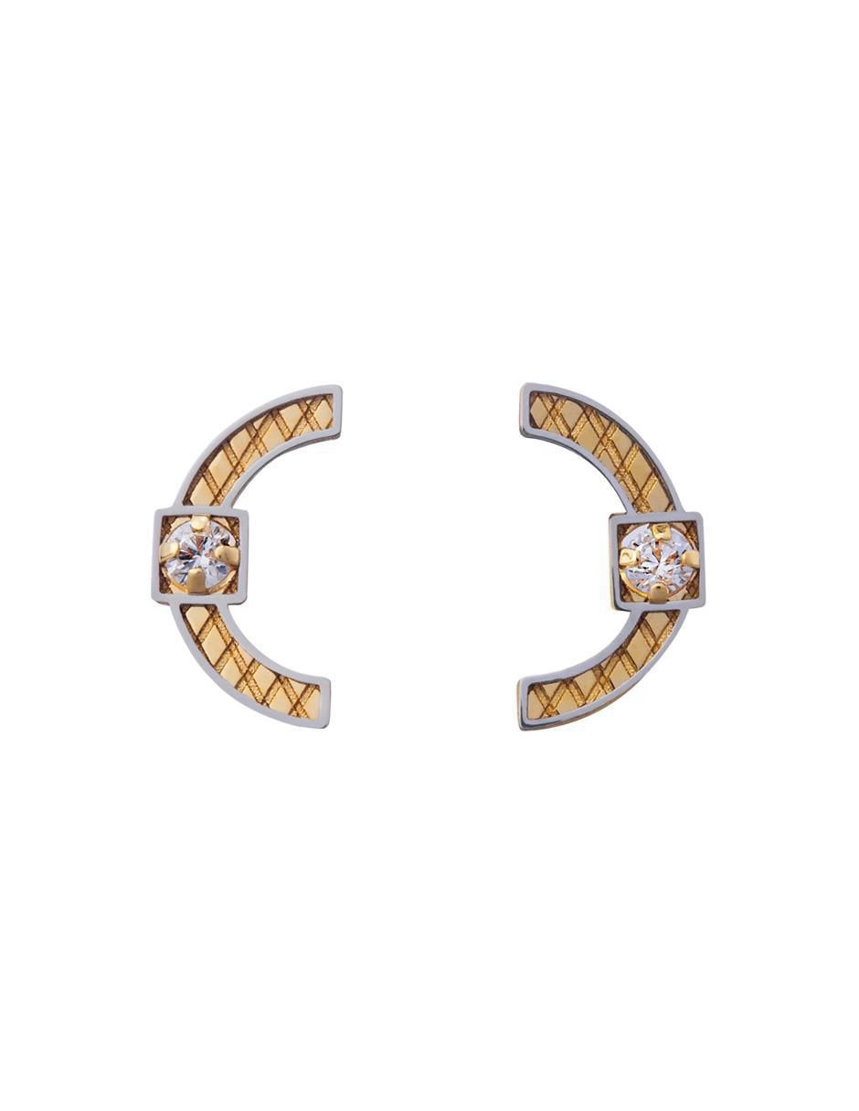 Broqueles circulares Exclusiva de oro amarillo con acabado espejo zirconia Broqueles circulares Exclusiva de oro amarillo con acabado espejo zirconia