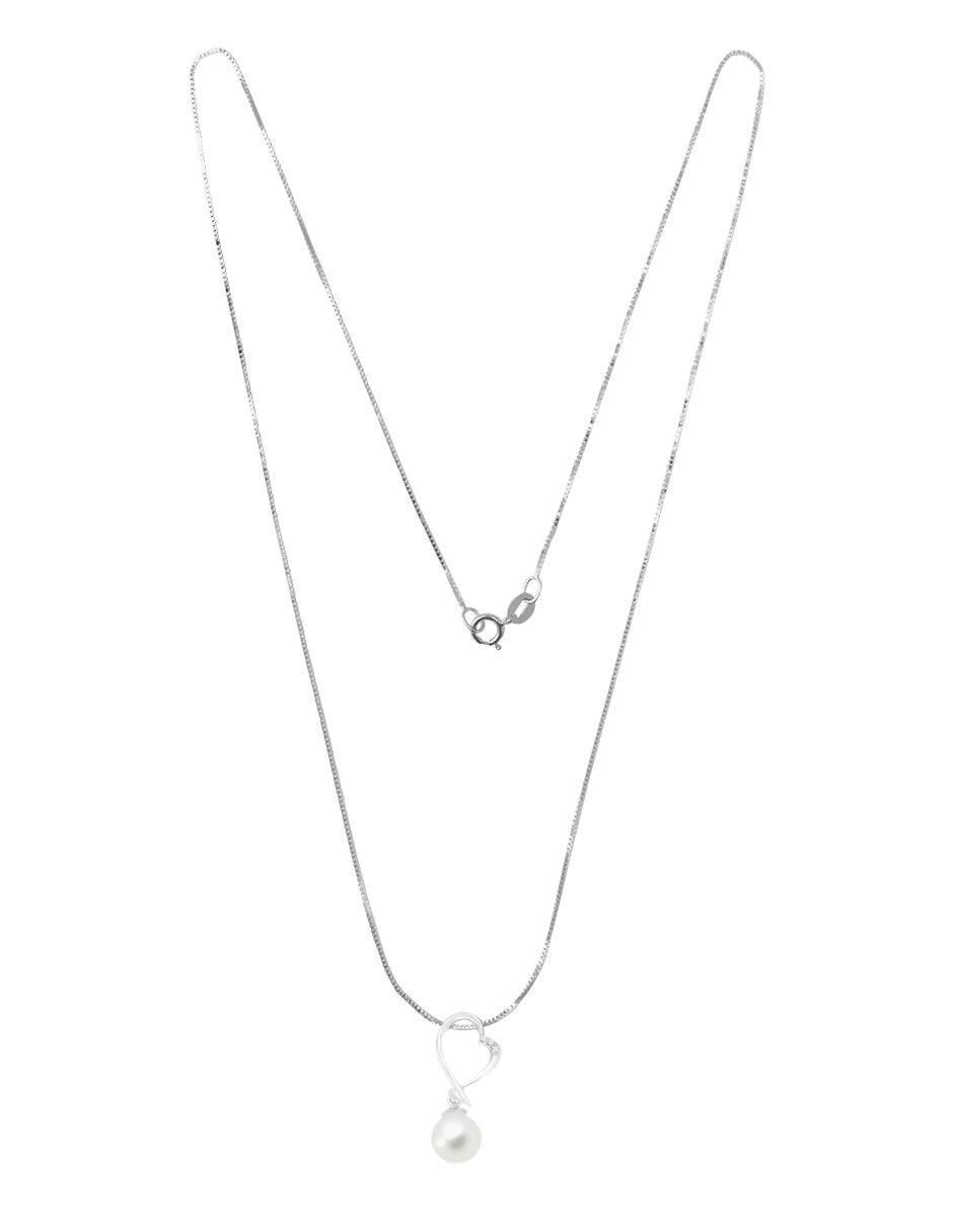 Colgante Y Dije de corazón lob de oro blanco 14 K 2