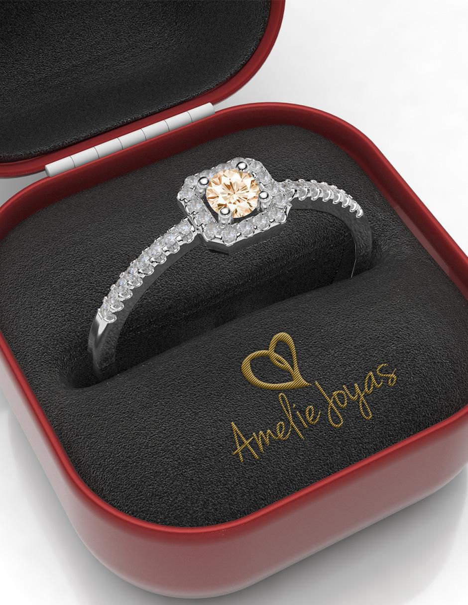 Anillo de compromiso "de" oro 14 k amelie joyas diamante
