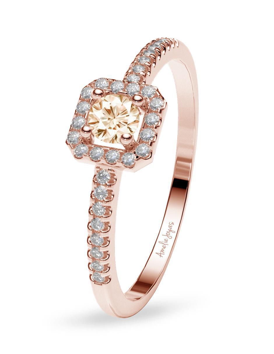 Anillo de compromiso de oro 14 k diamante 2