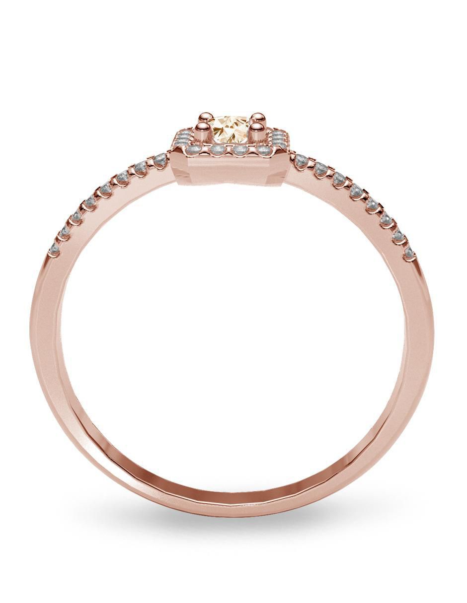 Anillo de compromiso de oro 14 k diamante 3