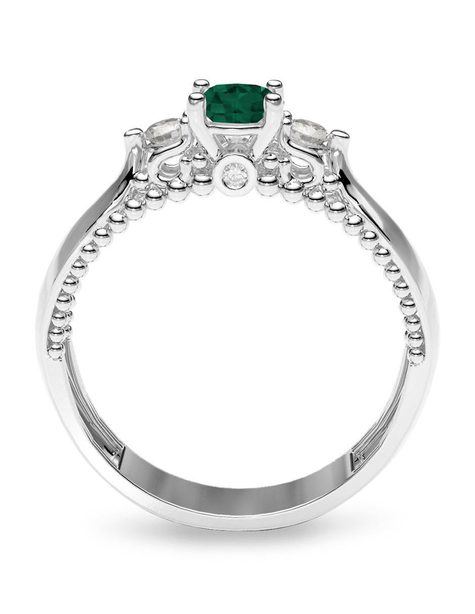 Anillo de compromiso de oro 14 k esmeralda 3