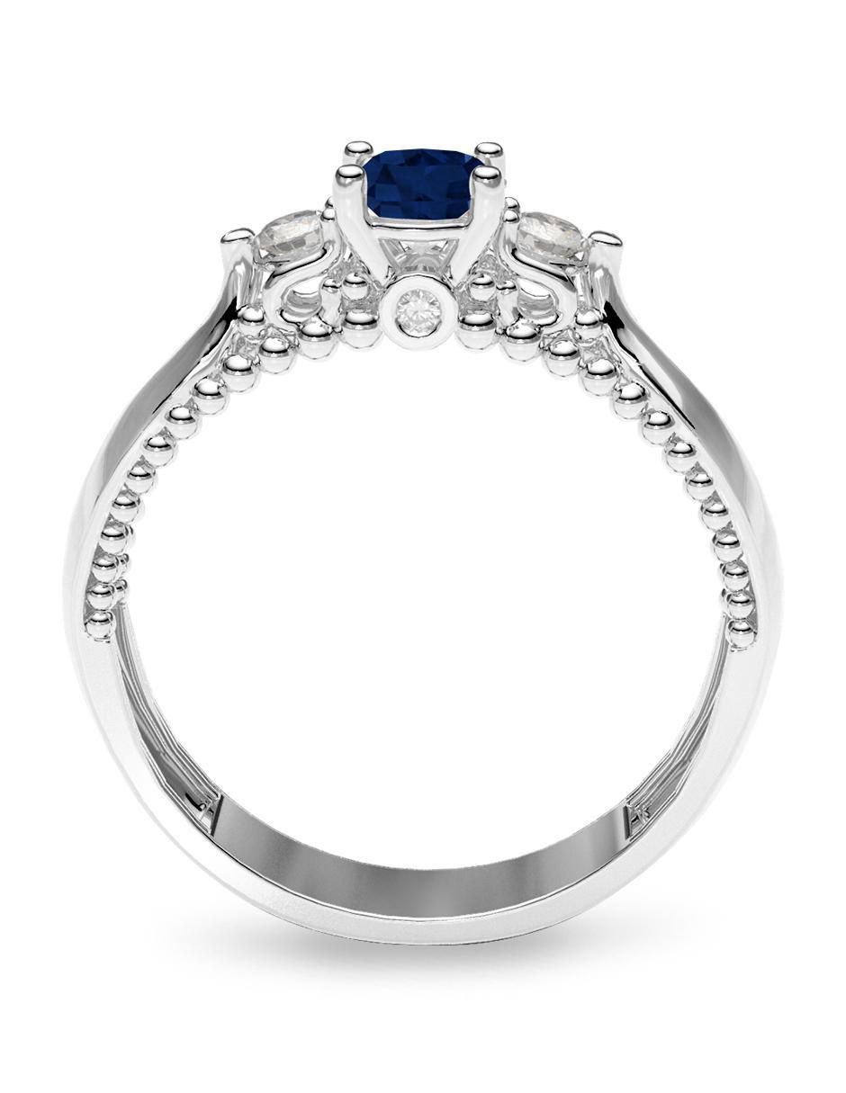 Anillo de compromiso de oro 14 k zafiro 3
