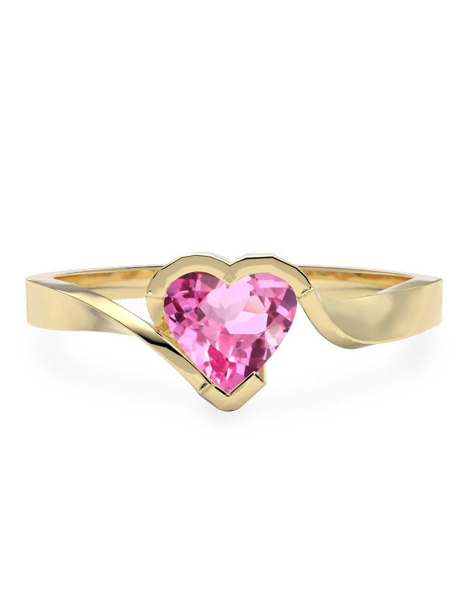 Anillo de compromiso de oro 14 k zafiro