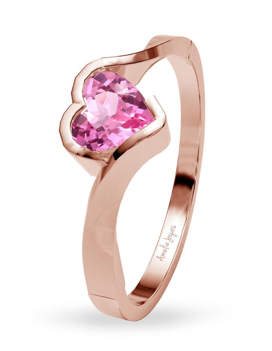 Anillo de compromiso de oro 14 k zafiro 2