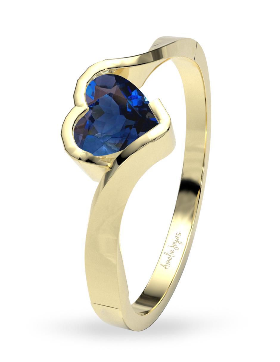 Anillo de compromiso "de" oro 14 k amelie joyas zafiro