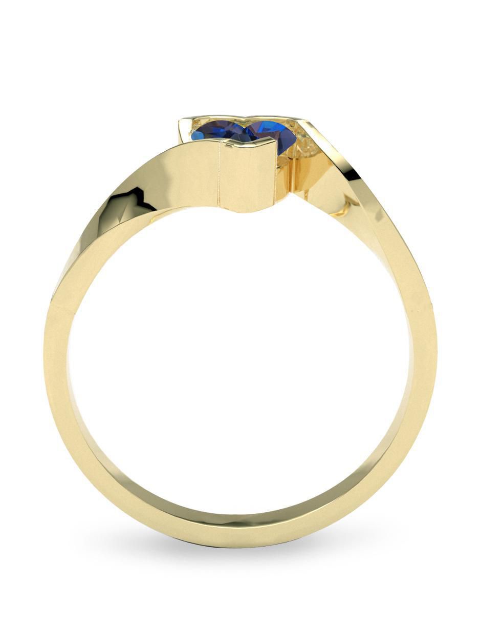 Anillo de compromiso "de" oro 14 k amelie joyas zafiro
