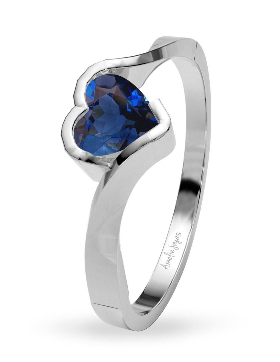 Anillo de compromiso de oro 14 k zafiro 2