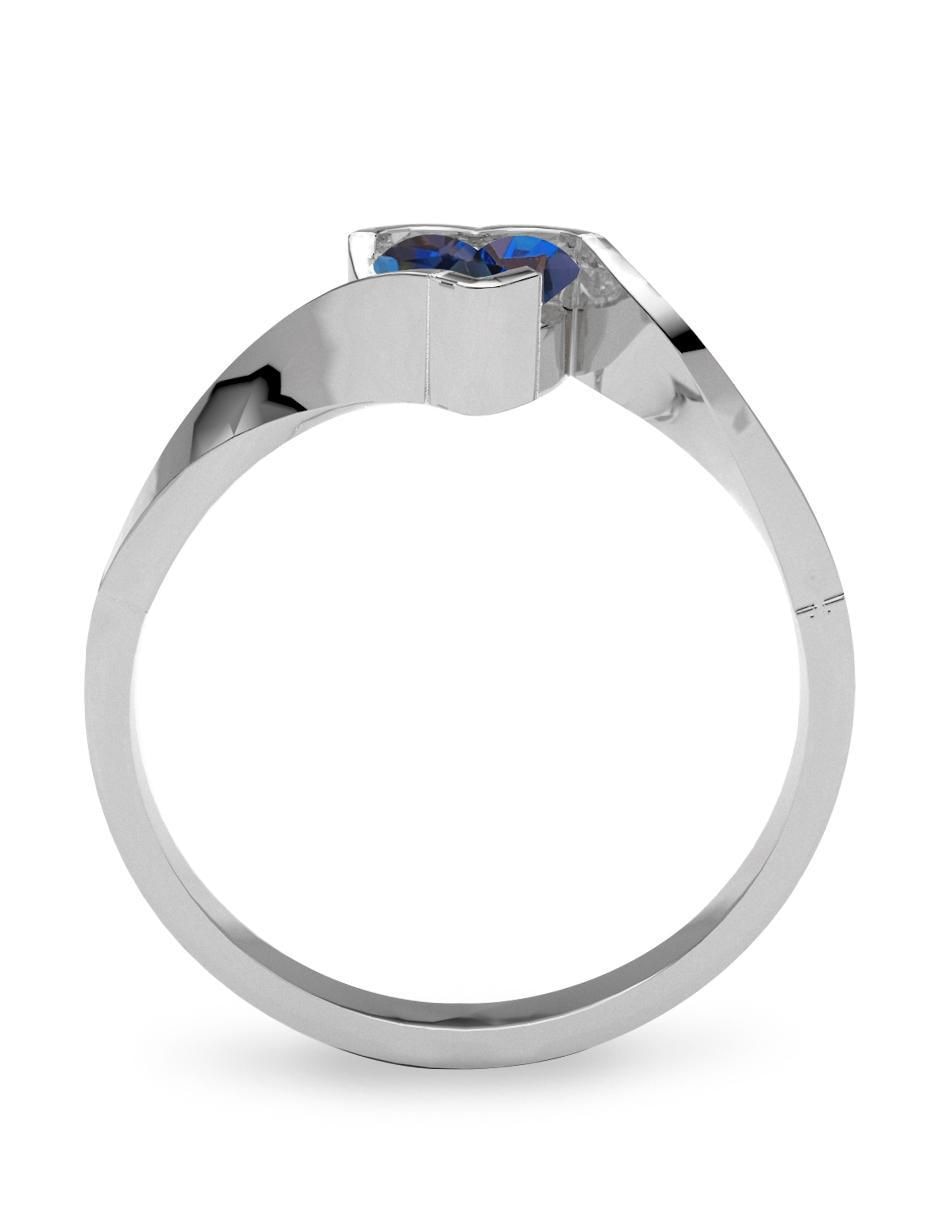 Anillo de compromiso de oro 14 k zafiro 3