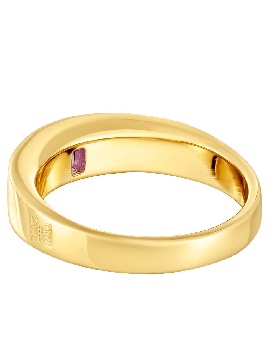 Anillo Basic Colors de plata P 925 amatista con acabado baño de oro 3