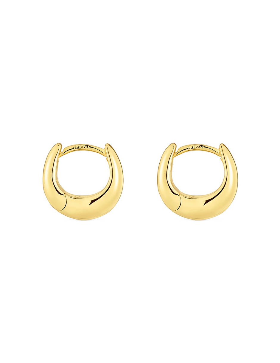 Aretes circulares Basic de plata P 925 con acabado baño de oro 2