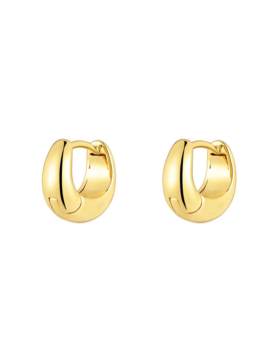 Aretes circulares Basic de plata P 925 con acabado baño de oro 3
