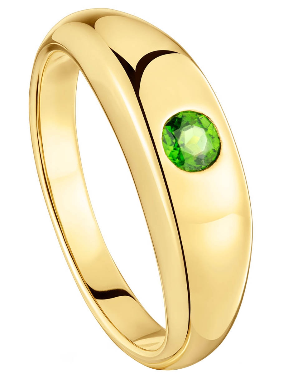 Anillo Basic Colors de plata P 925 cromodiópsido con acabado baño de oro 2