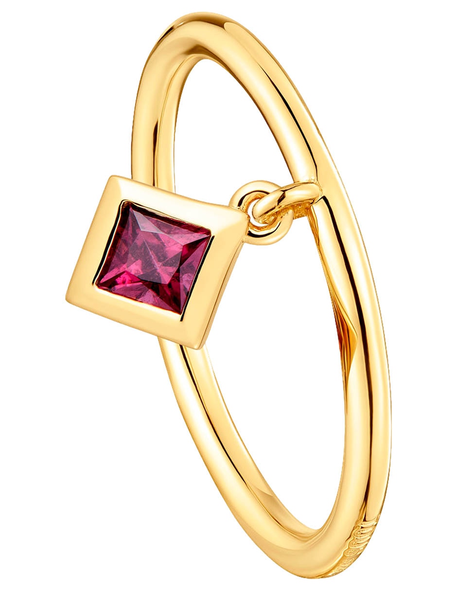 Anillo de rombo Basic Colors de plata P 925 rodolita con acabado baño de oro 2