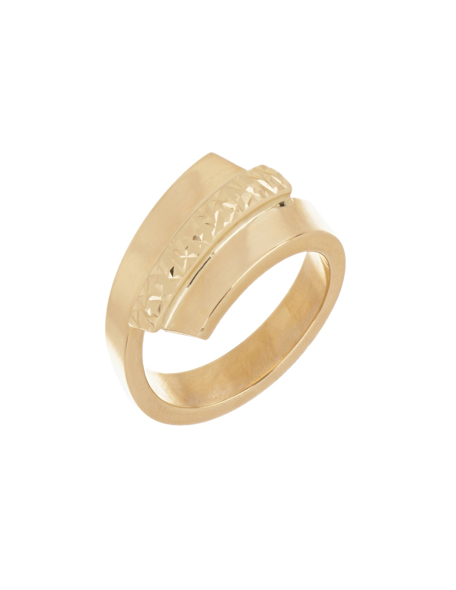 Anillo 14 k de oro brillante