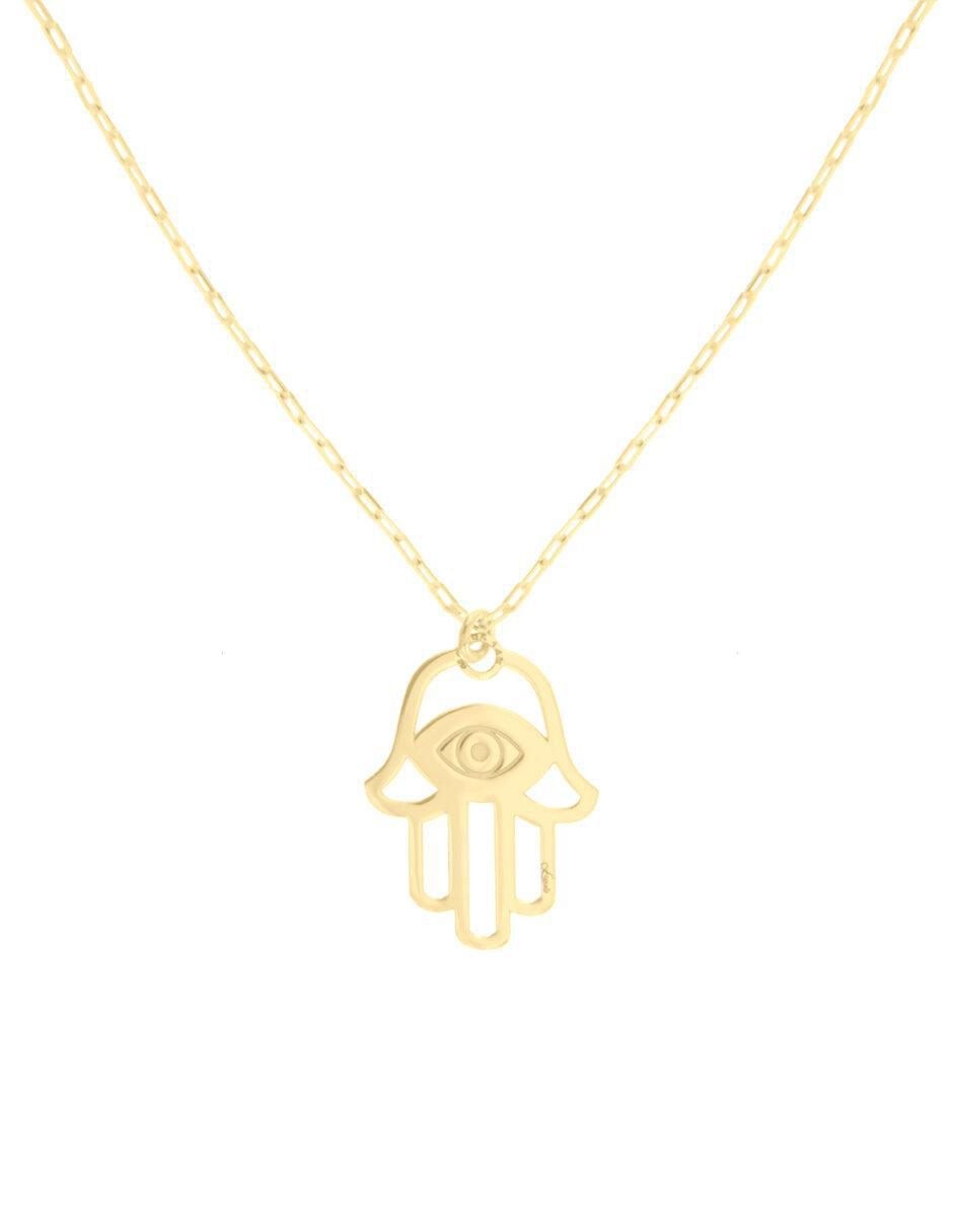 Colgante Y Dije de mano de fátima humsa de oro 14 K