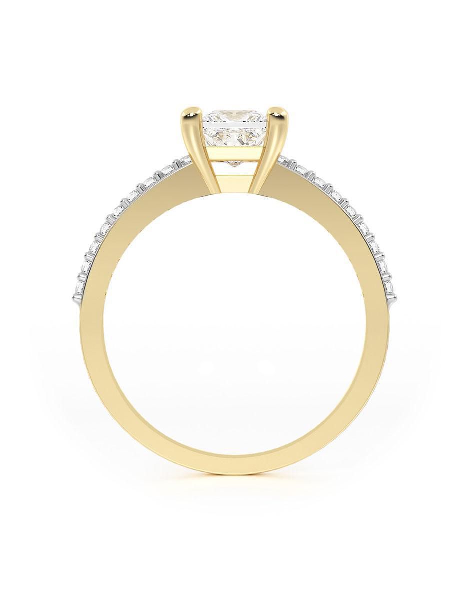 Anillo de compromiso "de" oro 10 k abba joyas sin familia zirconia