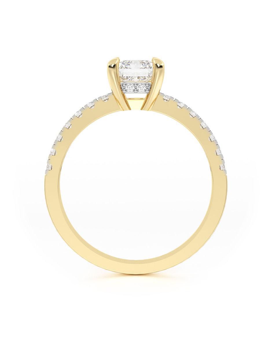 Anillo de compromiso "de" oro 10 k abba joyas sin familia zirconia
