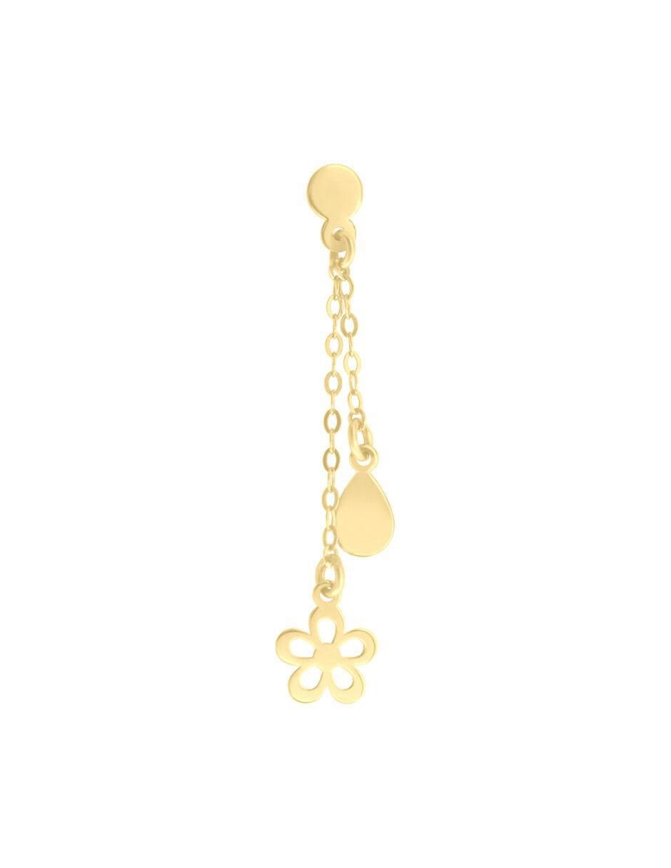 Aretes de flor Spring de oro amarillo con acabado brillante 2