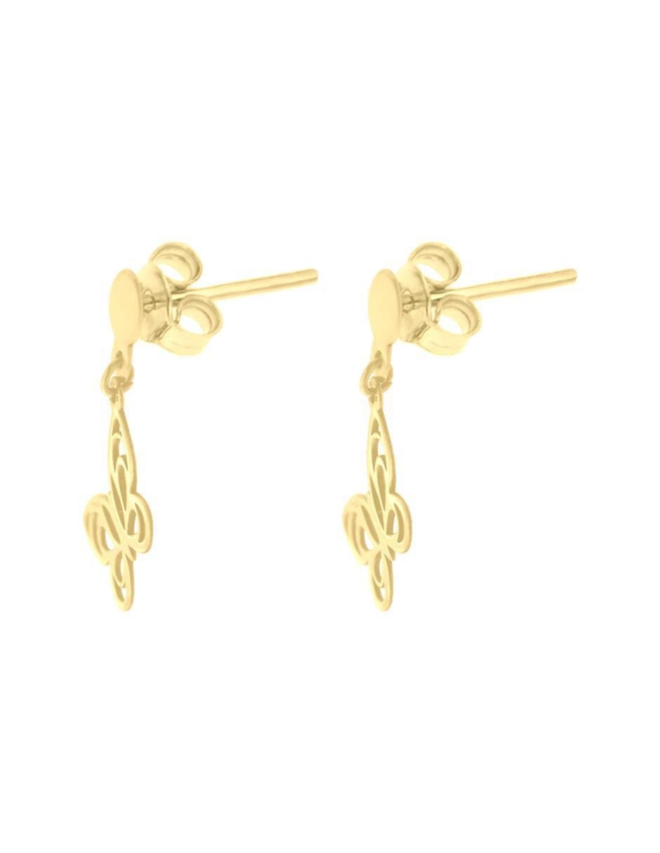Aretes de mariposa Argemis de oro con acabado brillante 2