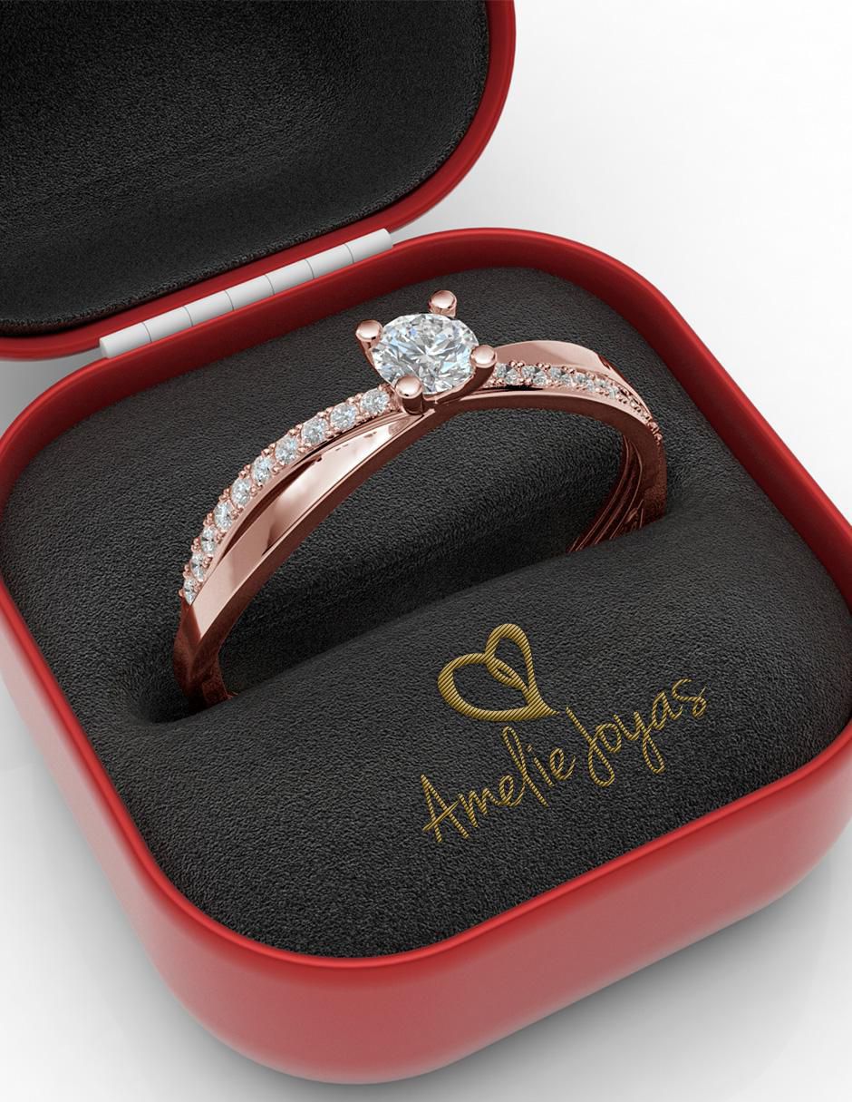 Anillo de compromiso de oro 14 k 4