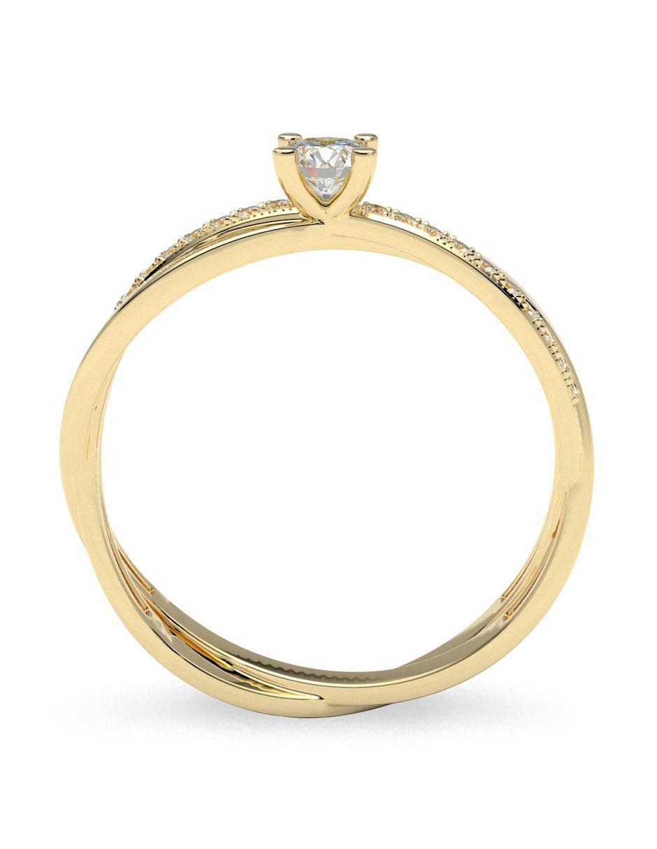 Anillo de compromiso "de" oro 14 k amelie joyas zirconia