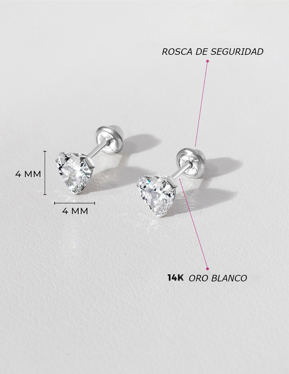 ARETE CORAZON BLANCO ZIRCONIA