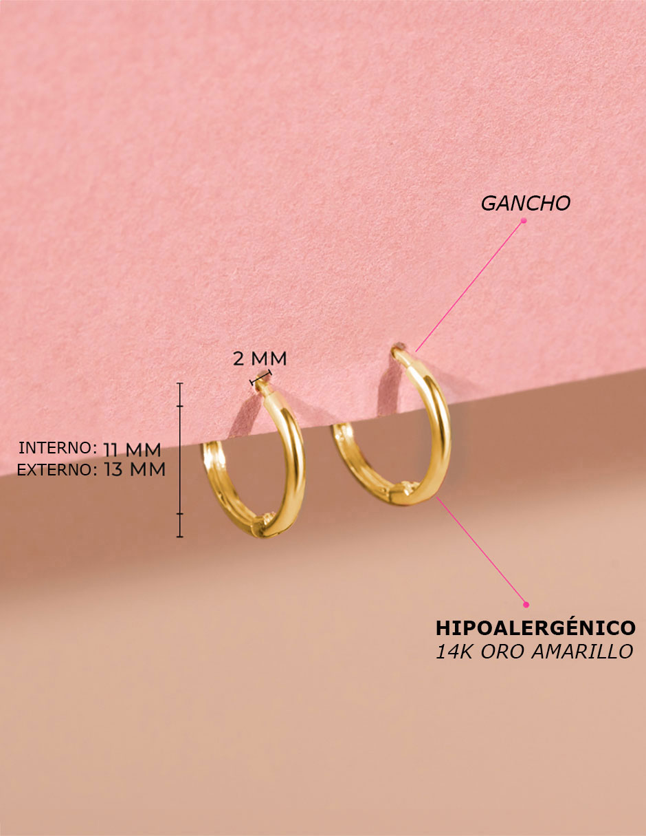 Aretes de aro redondos con acabado brillante 4