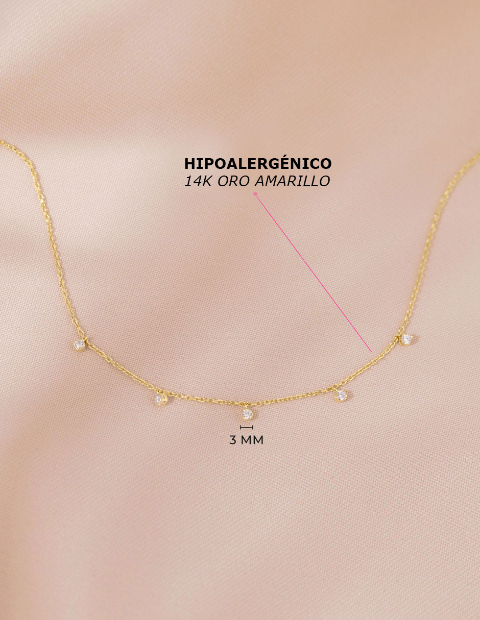Collar de oro amarillo 14 K 5