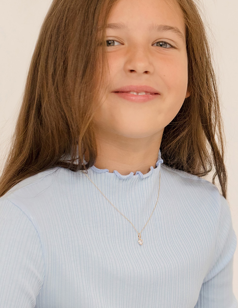 Collar de corazón de oro amarillo 14 K 2