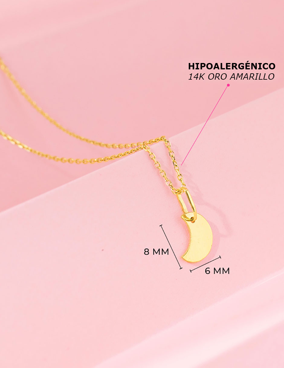 Collar de luna de oro amarillo 14 K 5