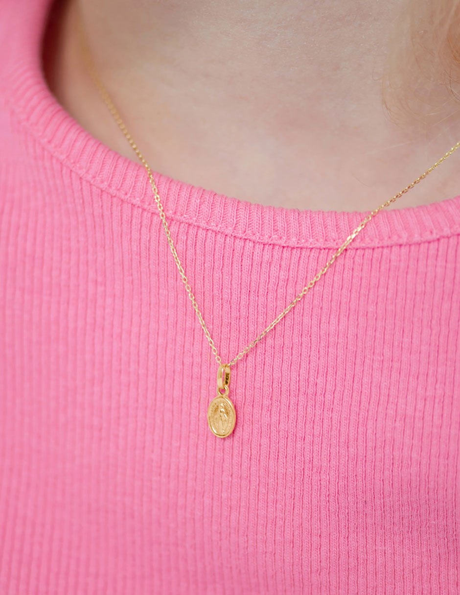 Collar ovalado de oro amarillo 14 K 3