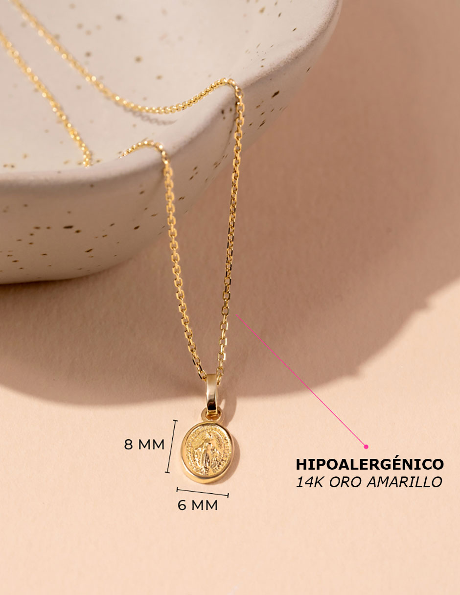 Collar ovalado de oro amarillo 14 K 4