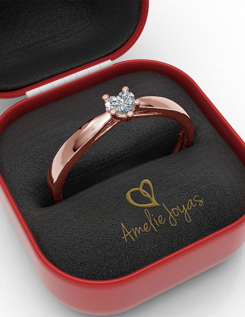 Anillo de compromiso de oro 14 k 4