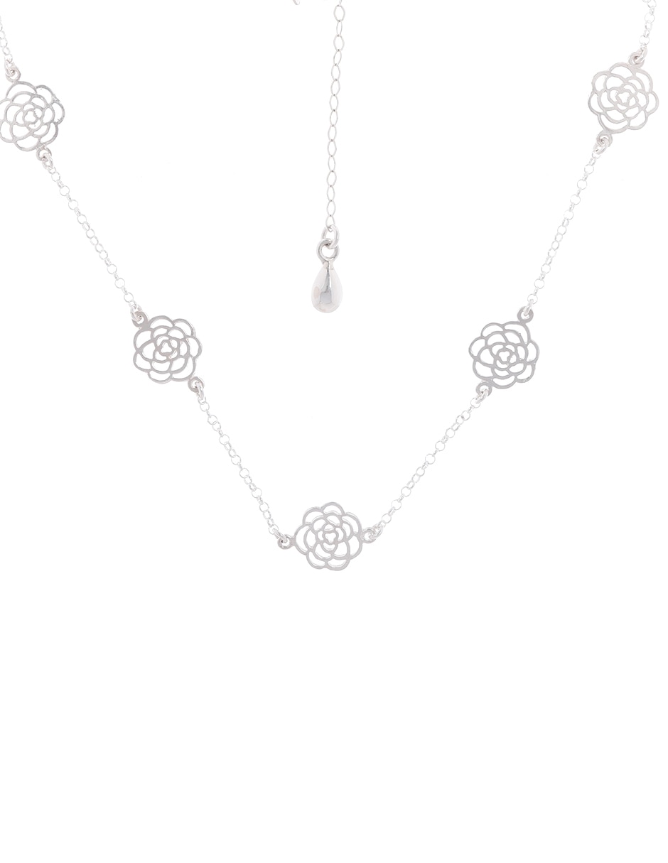 Collar de flor de plata P 925