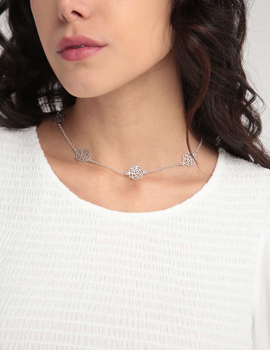 Collar de flor de plata P 925 3