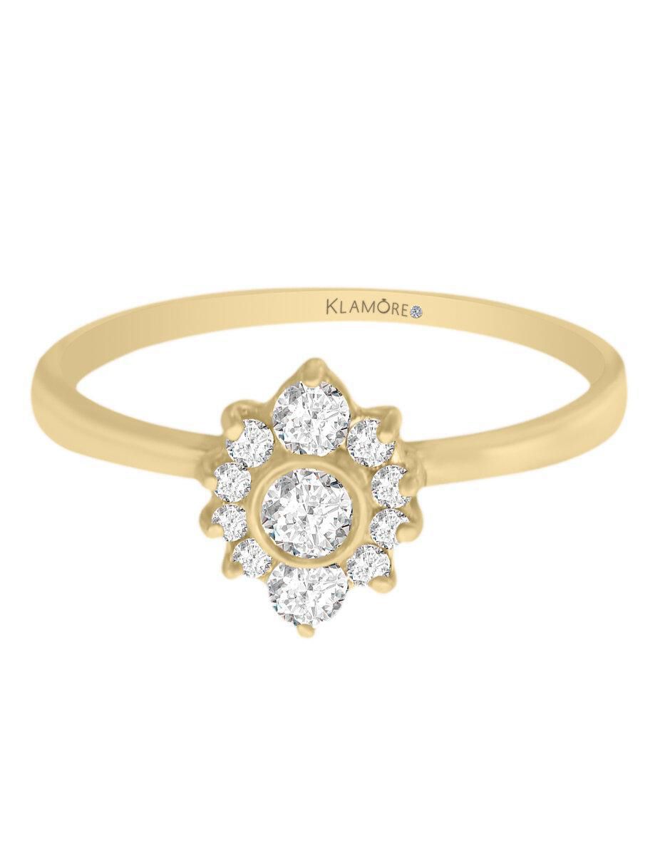 Solitario de oro 14 k Finea diamante